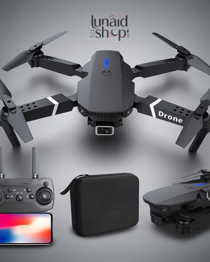 Drone E88 Pro , Doble Camara HD , Shooting con Estuche y Repuesto