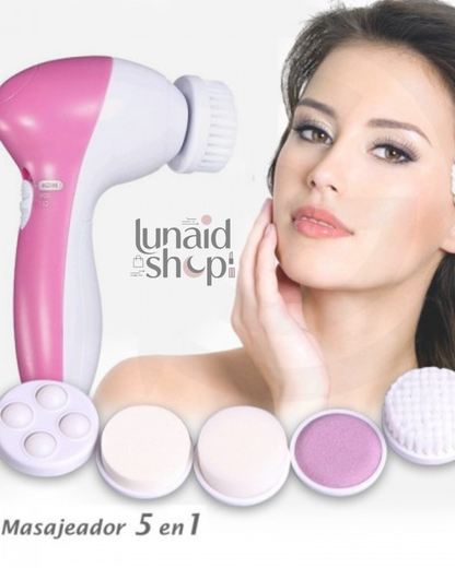 Cepillo Limpiador Facial 5 en 1 – Limpieza Profunda, Exfoliación y Masaje Rejuvenecedor