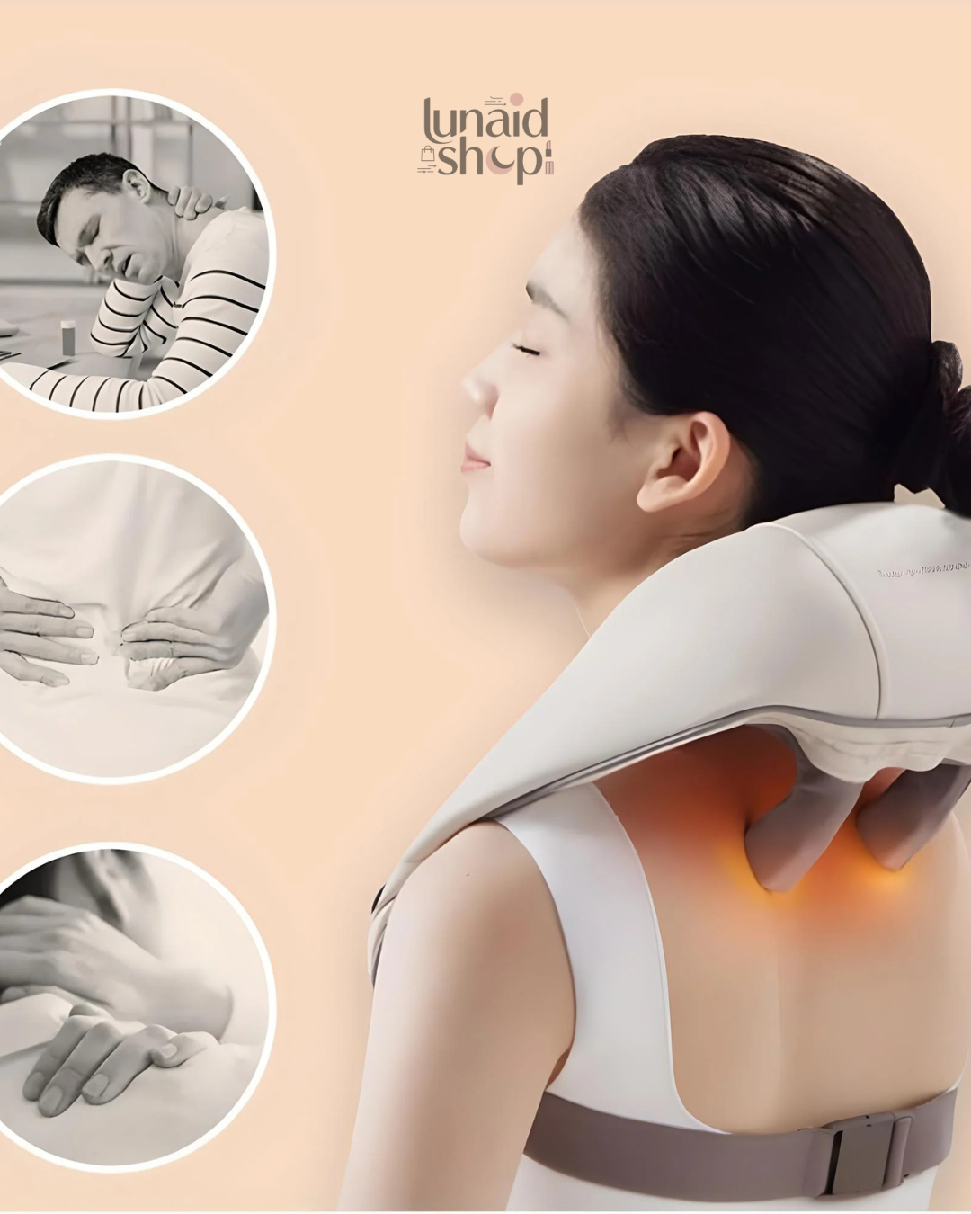 Masajeador de Cuello y Hombro con Calor 5d para Relajar