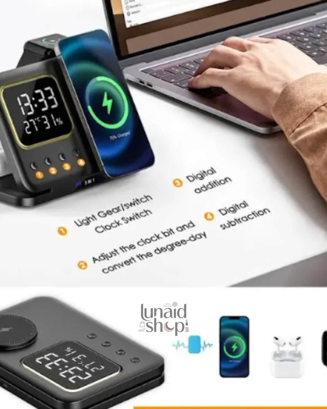 CARGADOR INALAMBRICO 5 EN 1